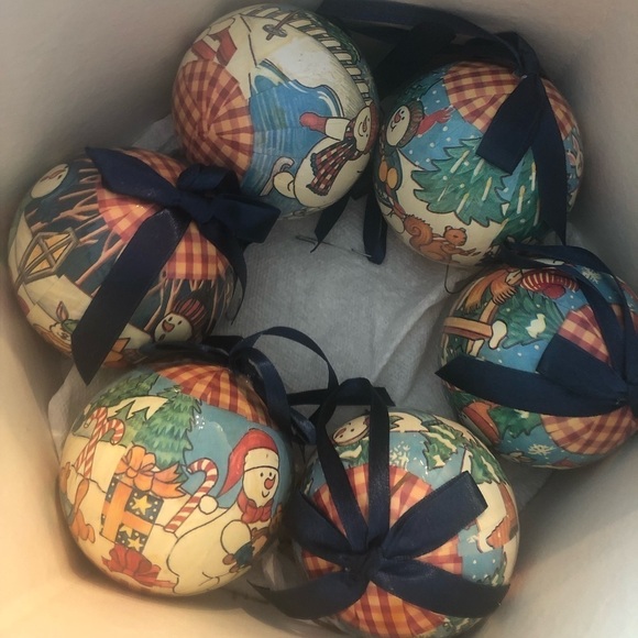 1996 Frosty & Friends Paper Mâche Ornaments Boxed - Picture 7 of 9